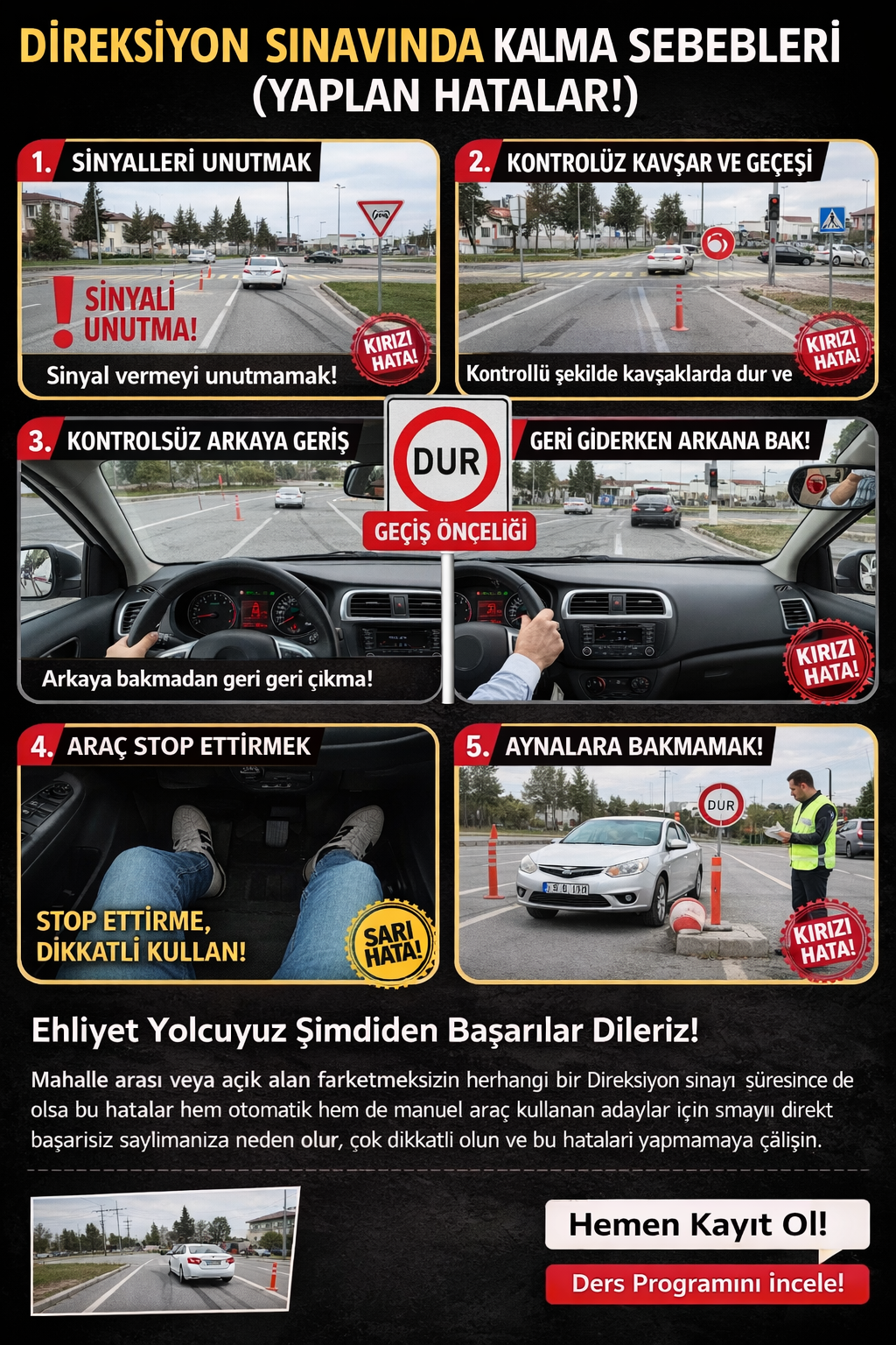 Direksiyon Sınavında Kalma Sebepleri: En Sık Yapılan 5 Hata!